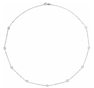 14k Bezel-Set Diamond Necklace