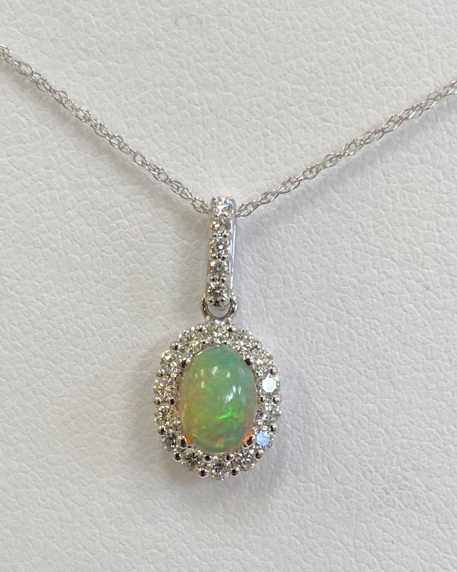 18" 14KWG Ethiopian Opal Necklace