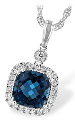 14K London Blue Topaz & Diamond Necklace