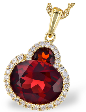 14K Garnet & Diamond Necklace