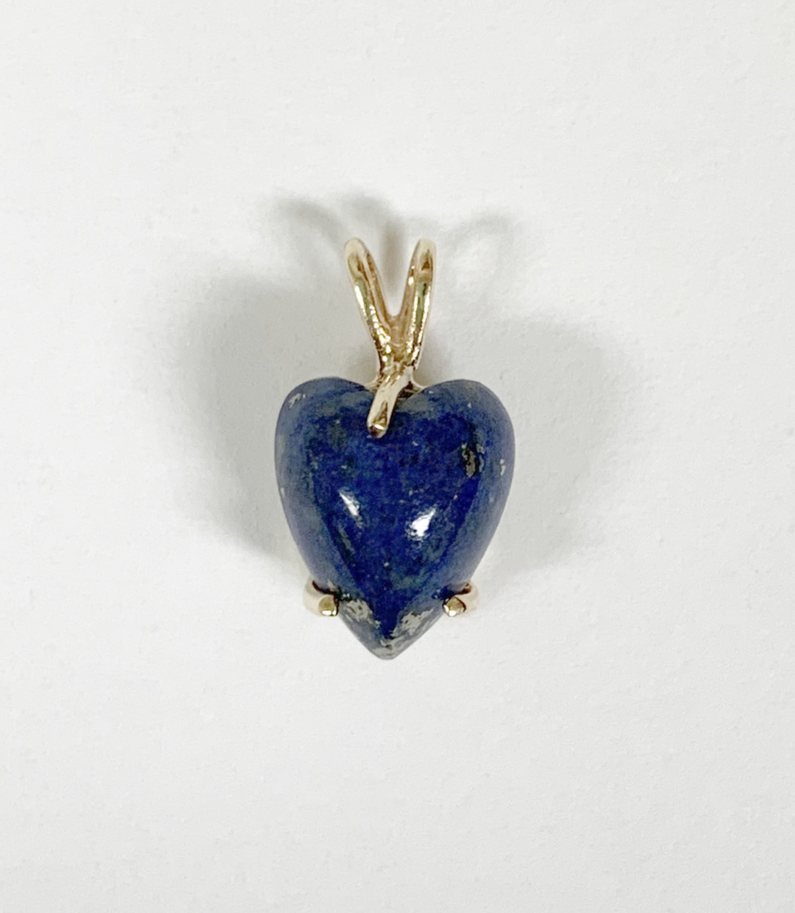 14k yellow gold Blue Lapis Heart Pendant