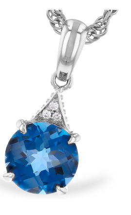 14K London Blue Topaz & Diamond Necklace