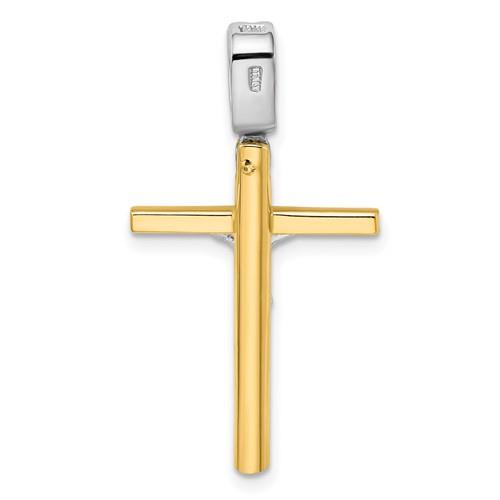 14K Two-Tone Gold Polished Crucifix