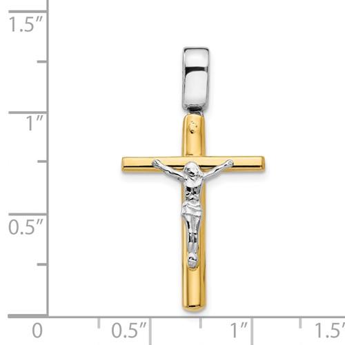 14K Two-Tone Gold Polished Crucifix