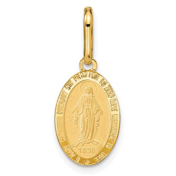 14k Oval Miraculous Medal Pendant