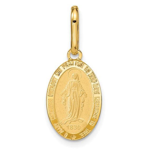 14k Oval Miraculous Medal Pendant