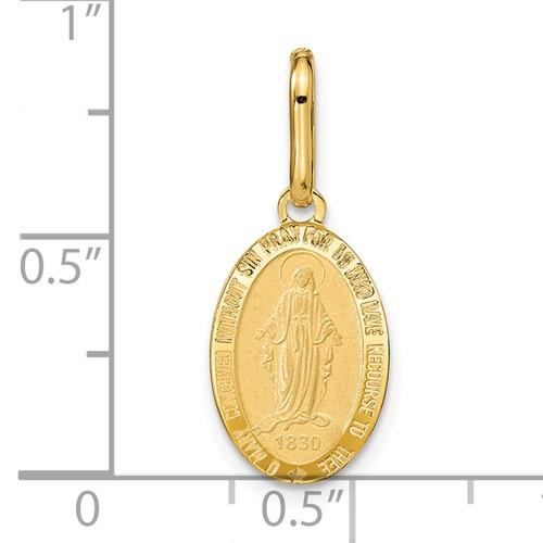 14k Oval Miraculous Medal Pendant
