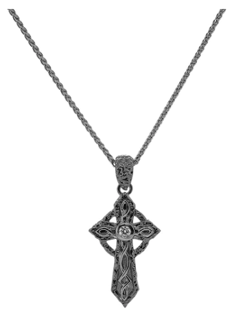 Sterling & Ruthenium Celtic Cross Pendant