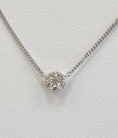 Sterling Silver Diamond Cluster Necklace