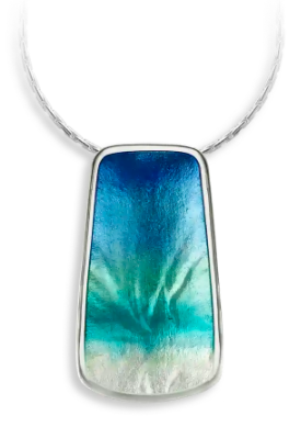 Sterling Silver Ocean Aurora Enamel Necklace