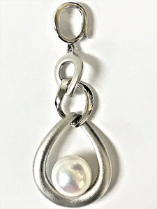 Sterling Silver Cultured Round Pearl Pendant/Enhancer