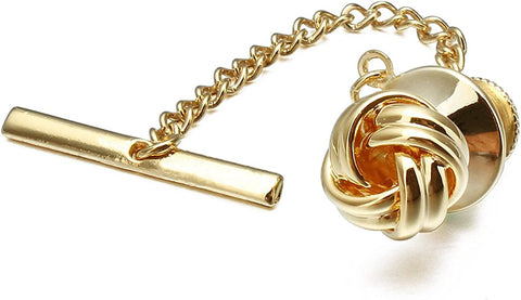 Gold Finish Love Knot Tie Tac