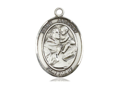Antiqued Sterling Silver Oval St. Anthony Medal