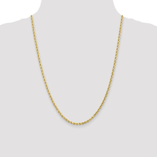 22" 10k 3mm Diamond-Cut Rope Chain