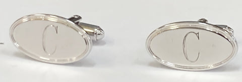 Sterling Initial "C" Cuff Links