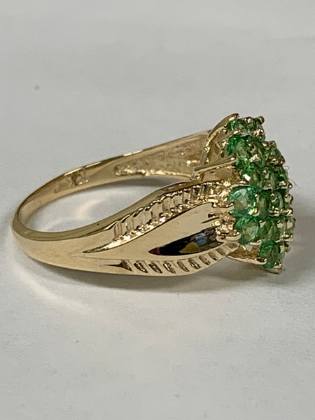 10k Pale Green Grossular Garnet Ring