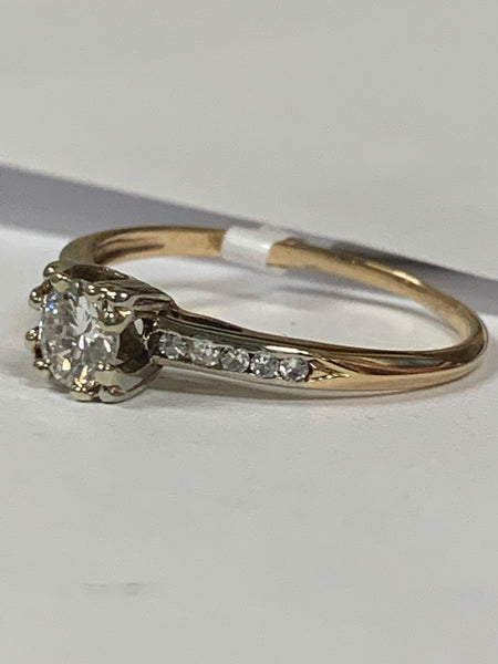 14k Late Old European Diamond Ring