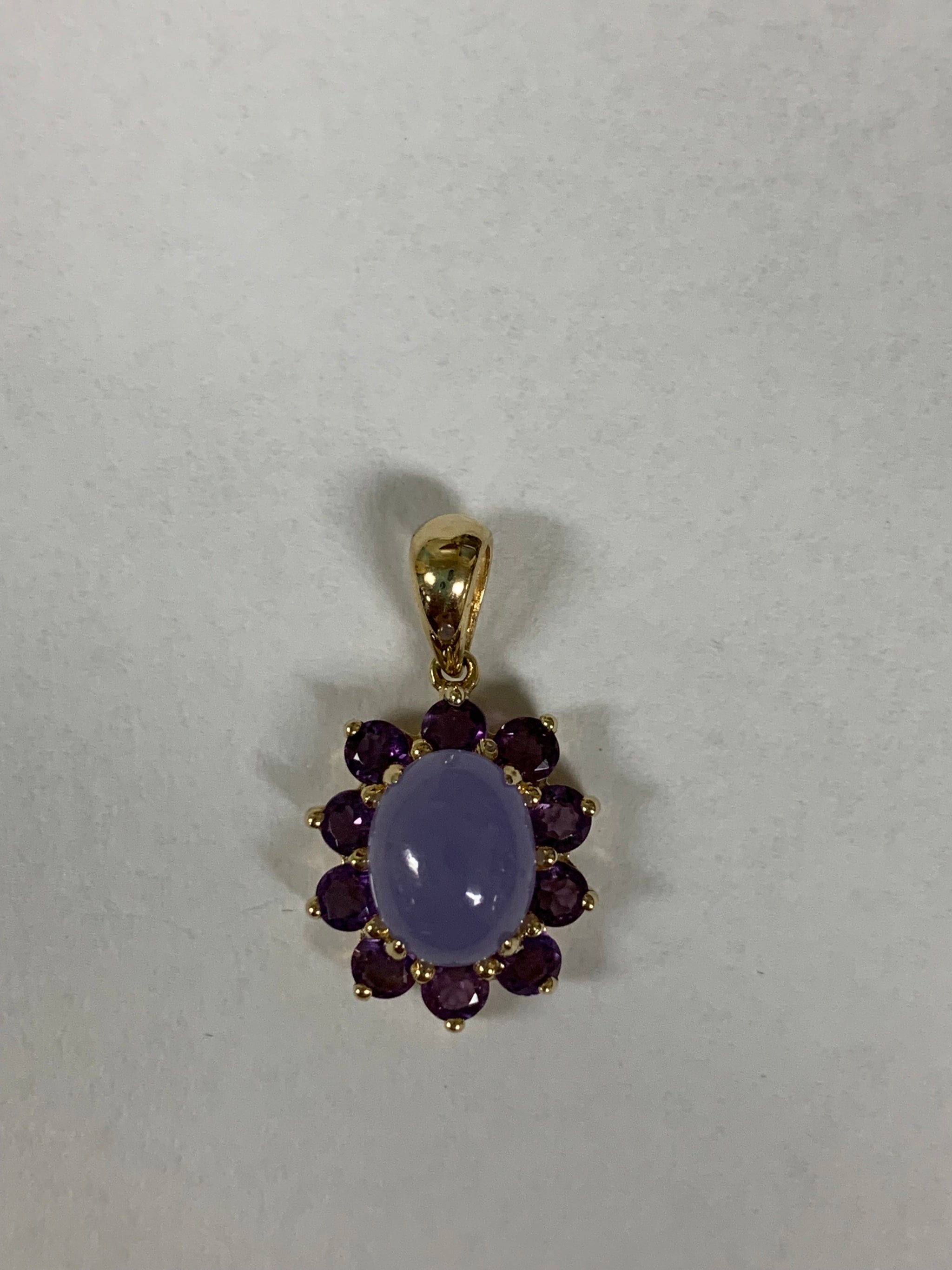 14k gold purple jade pendant hotsell