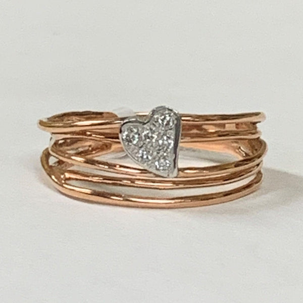 14k Diamond Cluster Heart Ring