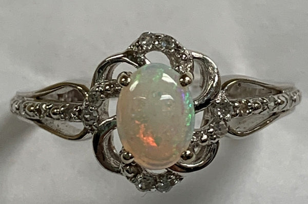 14K Opal & Diamond Ring