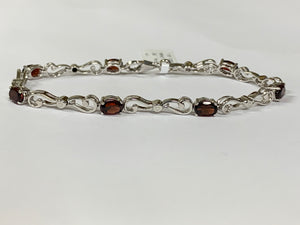 Sterling Silver Garnet Bracelet