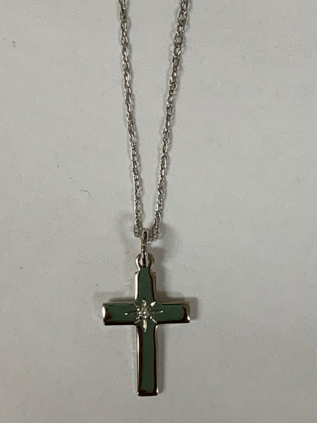 Sterling Silver Diamond Cross Pendant