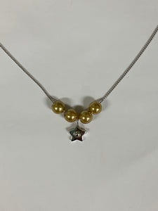 Sterling Silver Necklace with Star & Chocolate Pearls