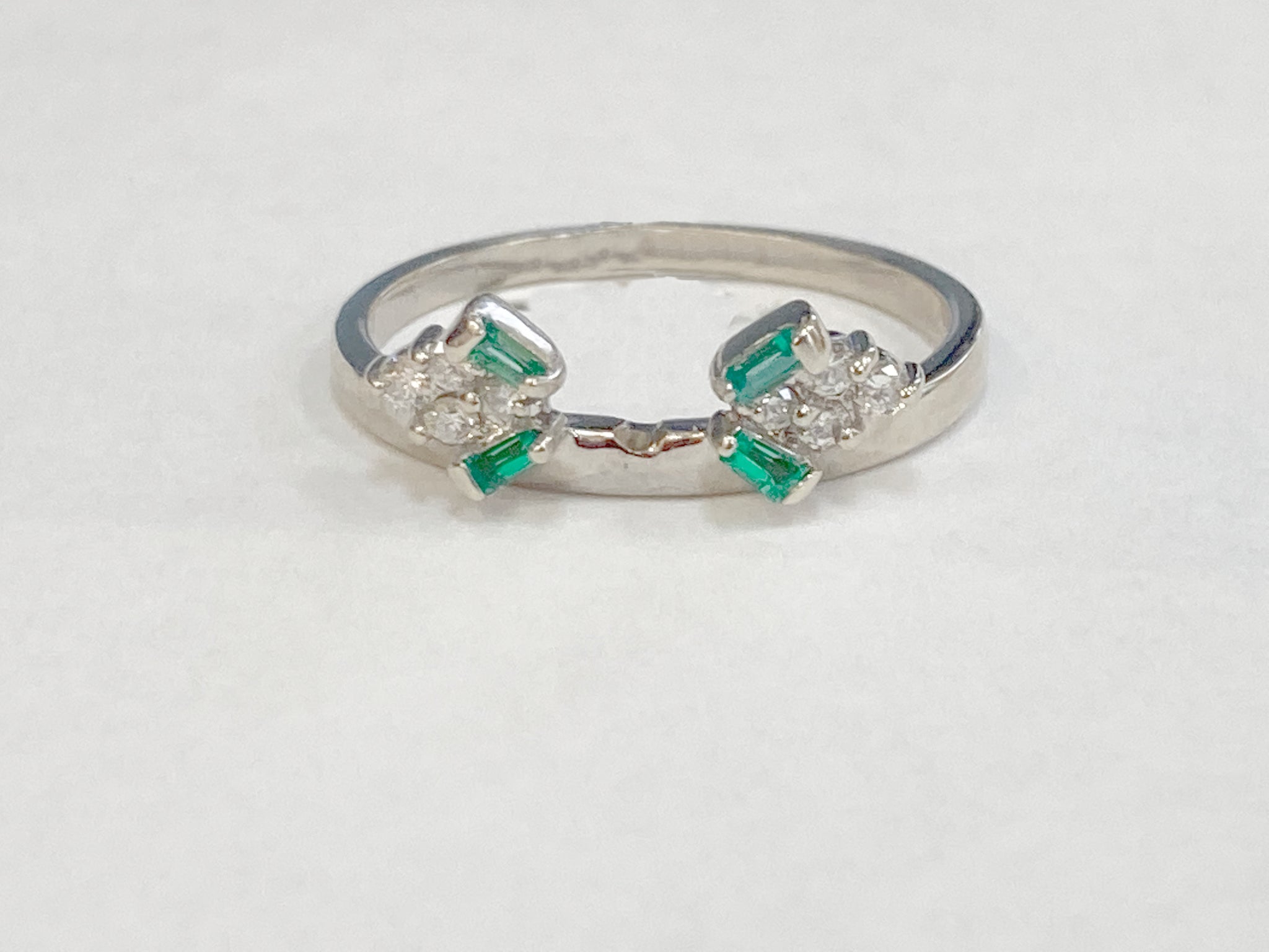 14K Emerald and Diamond Wrap Ring