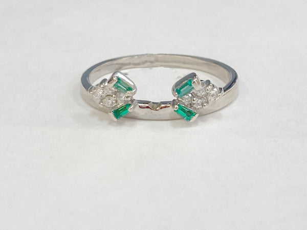 14k Emerald & Diamond Wrap Ring