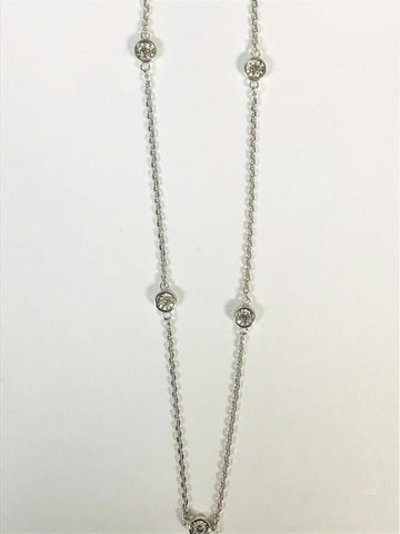 Sterling Silver Diamond Station Necklace