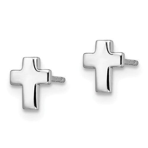 14k Polished Cross Earrings