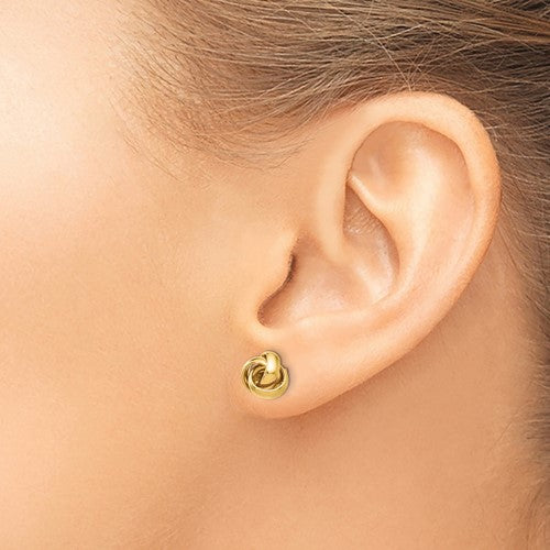 14k Love Knot Polished Post Earrings