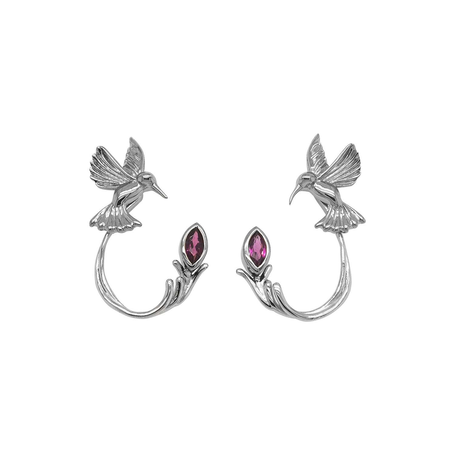 Earrings Hummingbird Stud Rhodolite Earring Jacket (3 piece) from welch and company jewelers near syracuse ny 