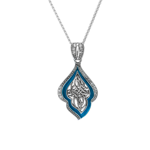 Pendant Sky Blue Enamel CZ Pendant from welch and company jewelers near syracuse ny 