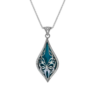 Pendant Sky Blue Enamel White CZ Cocooned Butterfly Small Pendant from welch and company jewelers near syracuse ny 