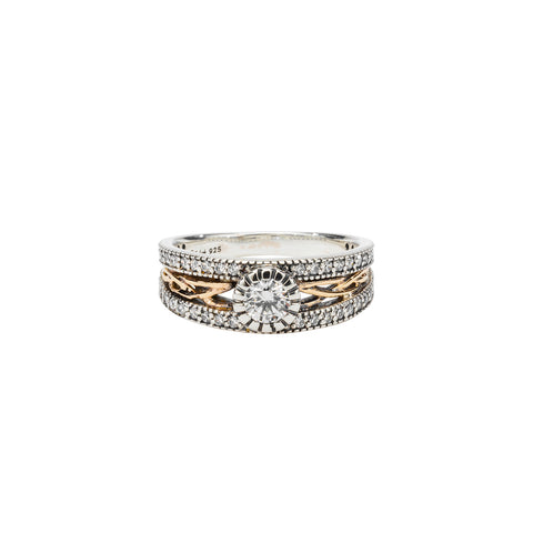 Ring Bands Oxidized 10k Yellow CZ Brave Heart Ring (Tapered) from welch and company jewelers near syracuse ny 