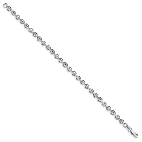 Sterling Silver Diamond Cut Beaded Bracelet