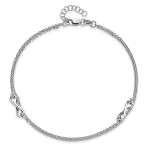 Sterling Silver Polished Infinity Anklet