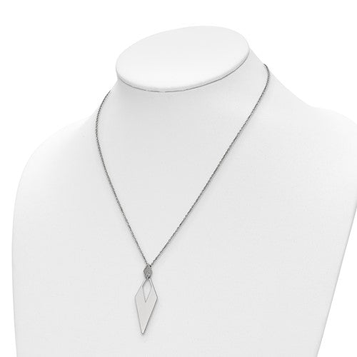 Sterling Silver Crystal Diamond Shaped Necklace