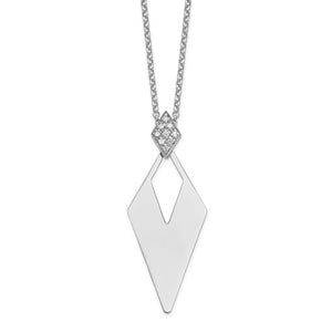 Sterling Silver Crystal Diamond Shaped Necklace