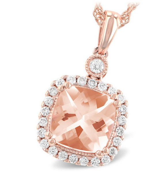 14K Morganite & Diamond Necklace