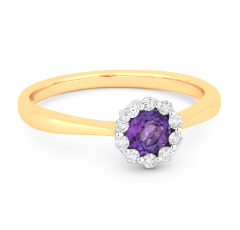 Amethyst and Diamond Fashion Ring