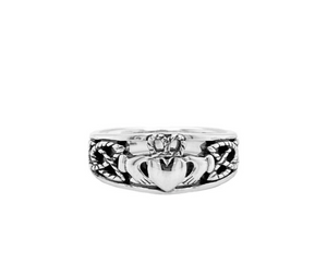 Sterling "Claddagh Small" Heart Ring (Tapered)