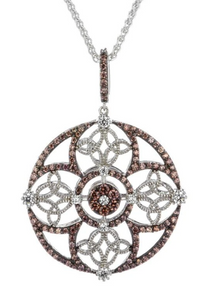 Rhodium CZ Night and Day Collection Reversible Pendant