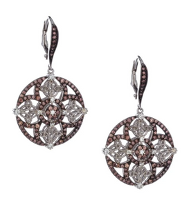 Rhodium CZ Night and Day Collection Earrings