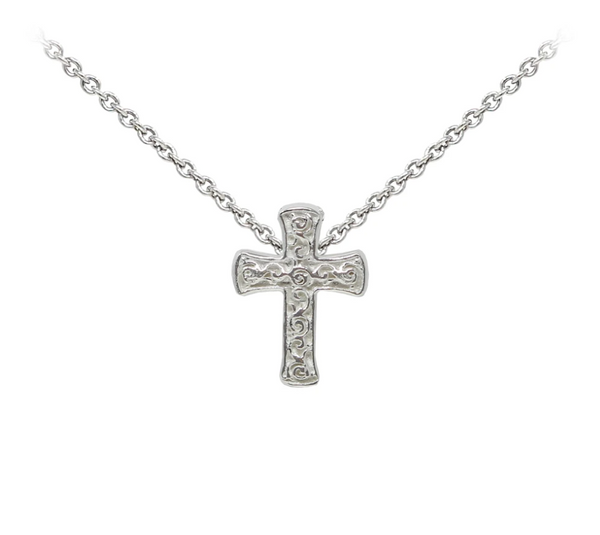 Filigree Cross Sterling Silver Dainty Necklace