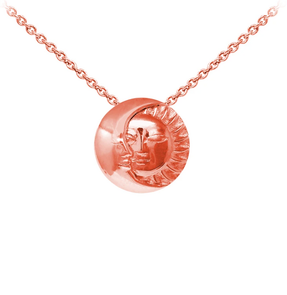 Celestial Moon & Sun Sterling Silver Dainty Necklace