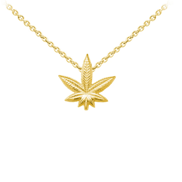 Hemp Leaf Sterling Silver Dainty Necklace