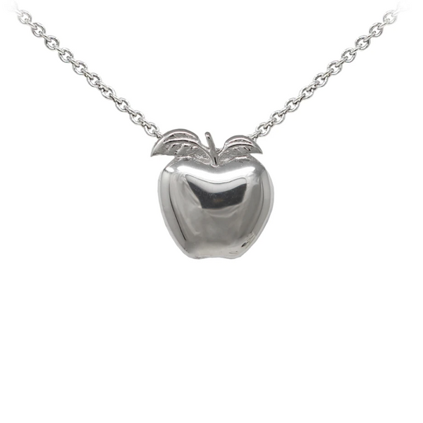 Teacher's Apple Sterling Silver Dainty Necklace