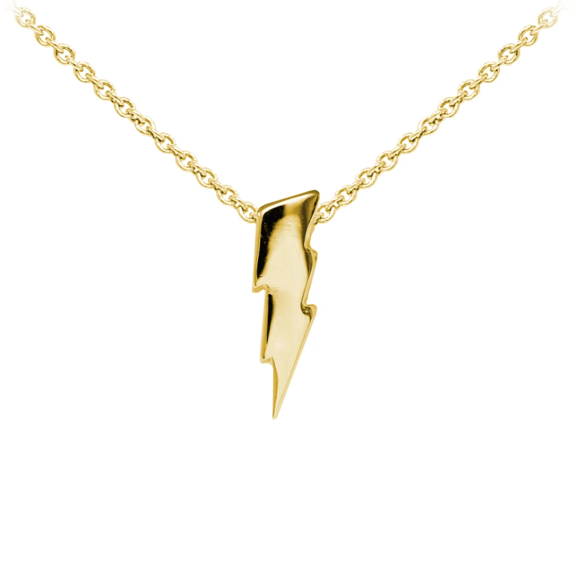 Lightning Bolt Sterling Silver Dainty Necklace